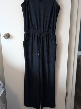 Chic Sleeveless Dark Blue Jumpsuit Excellent Condition. Soft And Comfy!!